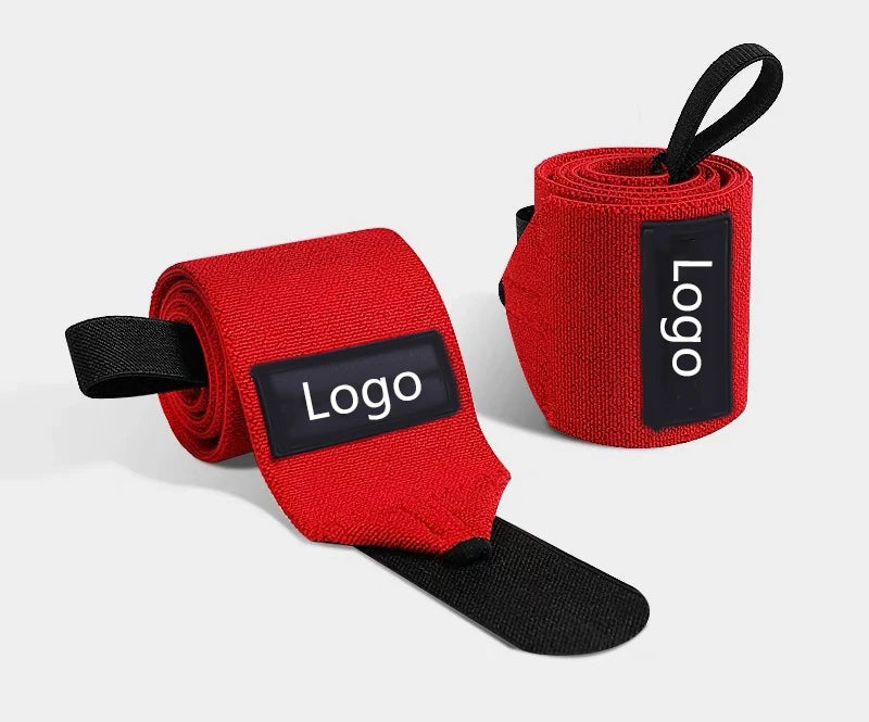 Custom Logo Elastic Padded Compression Gym Yoga Powerlifting Weightlifting Custom Logo Deadlift Bandage Straps Wrist Wraps Men