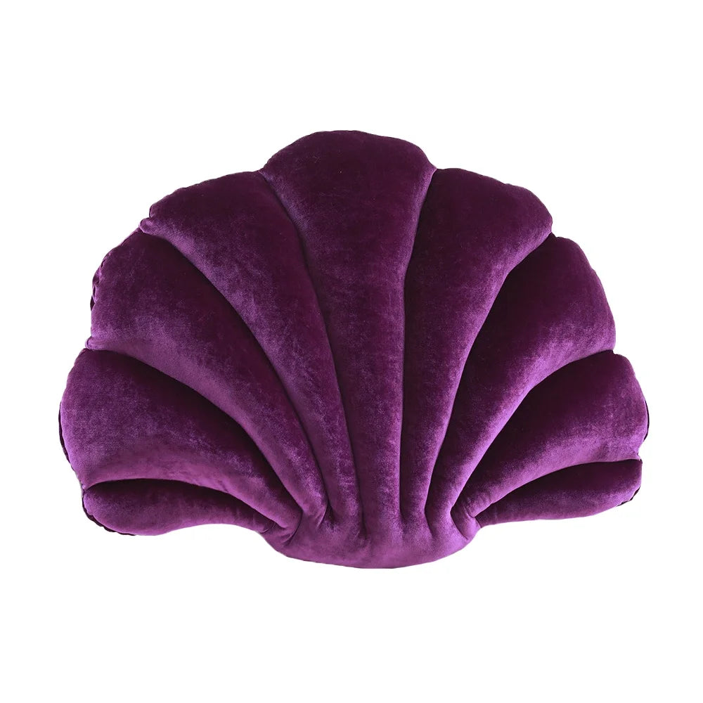 Xinlan Couch Bed Living Room 3D Throw Pillows Shell Shaped Throw Pillow Soft Velvet Insert Included Cushion