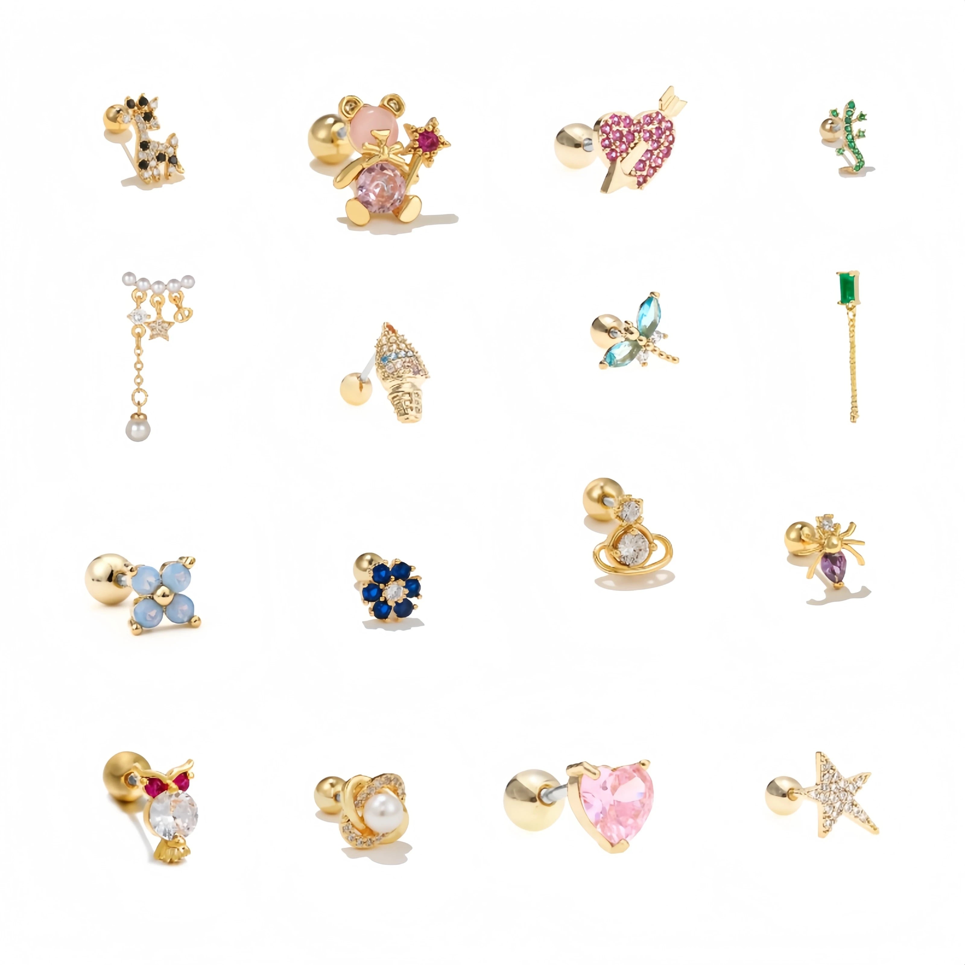 Zuola Hot Selling Hypoallergenic Colorful Zircon Titanium Steel Stud Earrings Comfortable Jewelry for Work Party Unisex