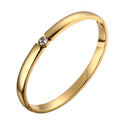Single CZ Stone Bangles Bracelets for Woman Stainless Steel Cuff Bracelet Wristband Jewellery Wedding Gift