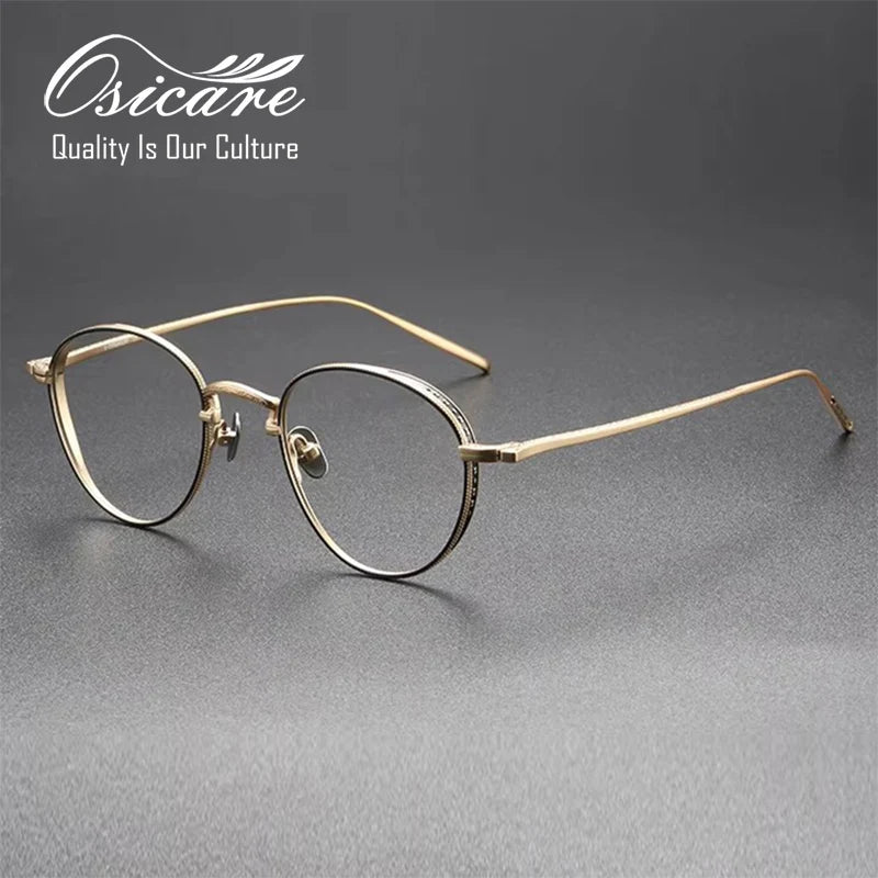Premium Custom Logo Titanium Lunettes Vintage Computer Reader Eye Glasses Vintage Designer Style Printing Service Frames for Men