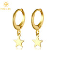 Minimalist Women Fashion Women Copper Huggie Drop Gold Star Dangling New Earring Designs Girls Jewelry