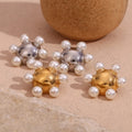 2024 Trendy Pearl Stud Earrings Gold Plated New Women's Fashionable Anniversary Gifts