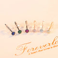 CZCITY New Arrival Colorful Cubic Zirconia CZ Stud Earrings 925 Sterling Silver Earrings for Women Jewelry Gifts 3Pairs Earrings