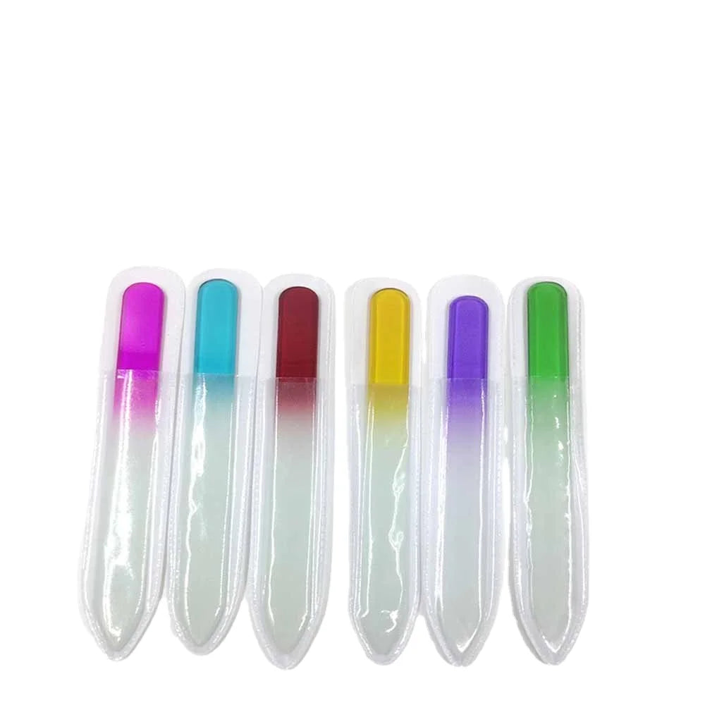 Double Sided Washable Glass Nail Files Custom Printed Professional Manicure Nail Salon Art Nail File