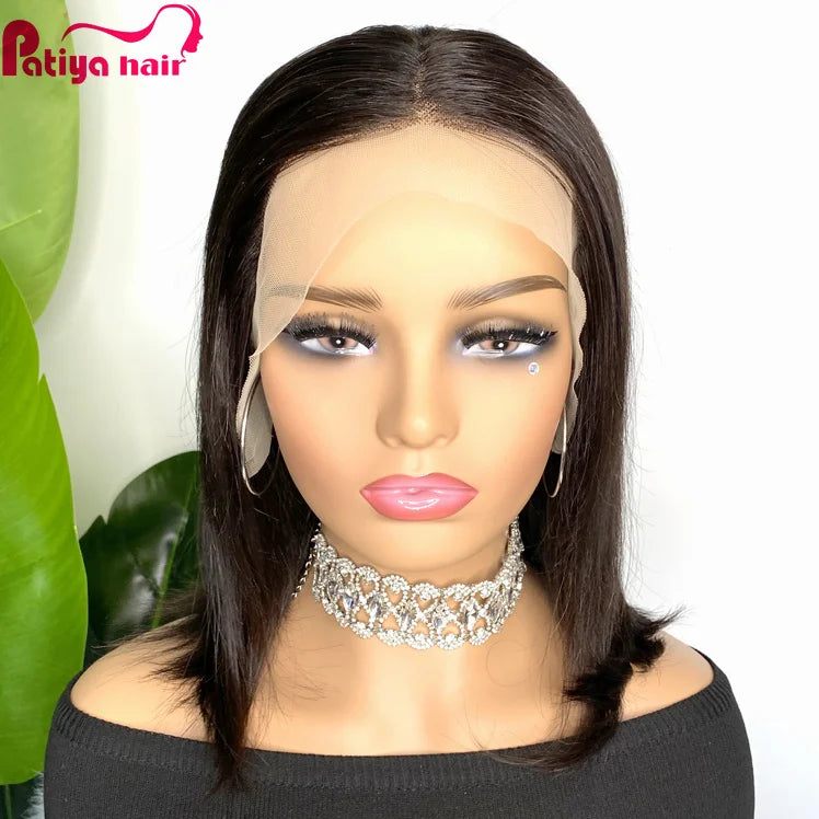 Deals and Discounts Products 4x4 5x5 13x4 Double Drawn Vietnamese Raw Human Hair Wigs Bone Straight Short Bob Lace Frontal Wig