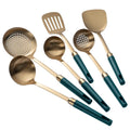 Top Quality Durable Fine Polishing Stainless Steel 18/0 Gold Kitchen Wares Set Cooking Tool Utensil