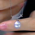 CAOSHI Baroque Fashion Pearl Necklace Jewelry Unique Ladies Smiling Full Zircon 18 Inches Silvery Pearl Pendant Necklace Women's