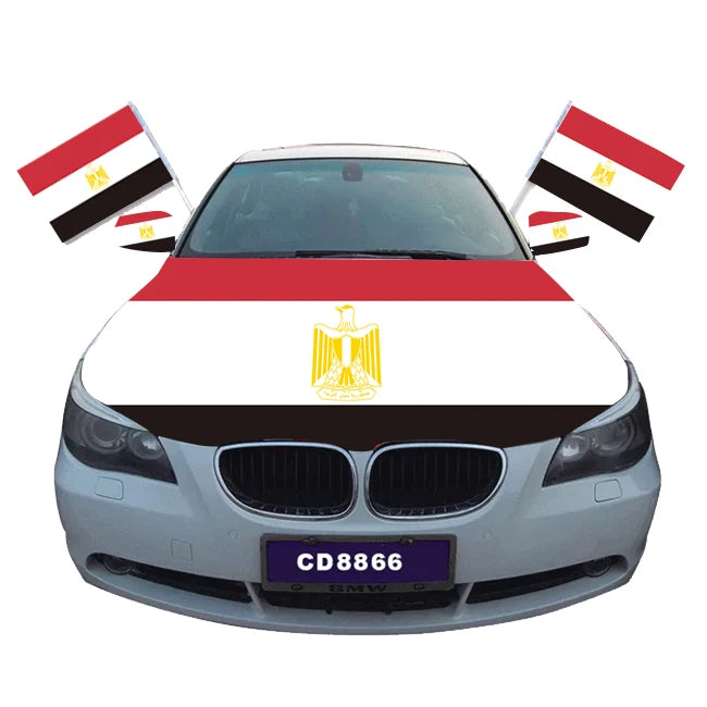 Promotional Product Hot Sale Cheap 100%Polyester Custom Egypt Car Hood Cover Flags with Car Rear Mirror Cover