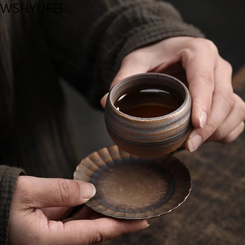 60ml Retro Japanese Household Ceramic Tea Cup Pottery Teacup Espresso Cappuccino Latte Coffee Cups Chinese Kung Fu Tea Cups