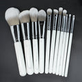 Wholesale 11pcs Soft Synthetic Hair Face/Eye Makeup Brushes Set with Wood Handle for Concealer Fan Brush Style Private Label