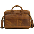 Vintage Full Grain Leather Compute Laptop Bags Large Business Bag Crazy Horse Genuine Leather Briefcase Bags Men