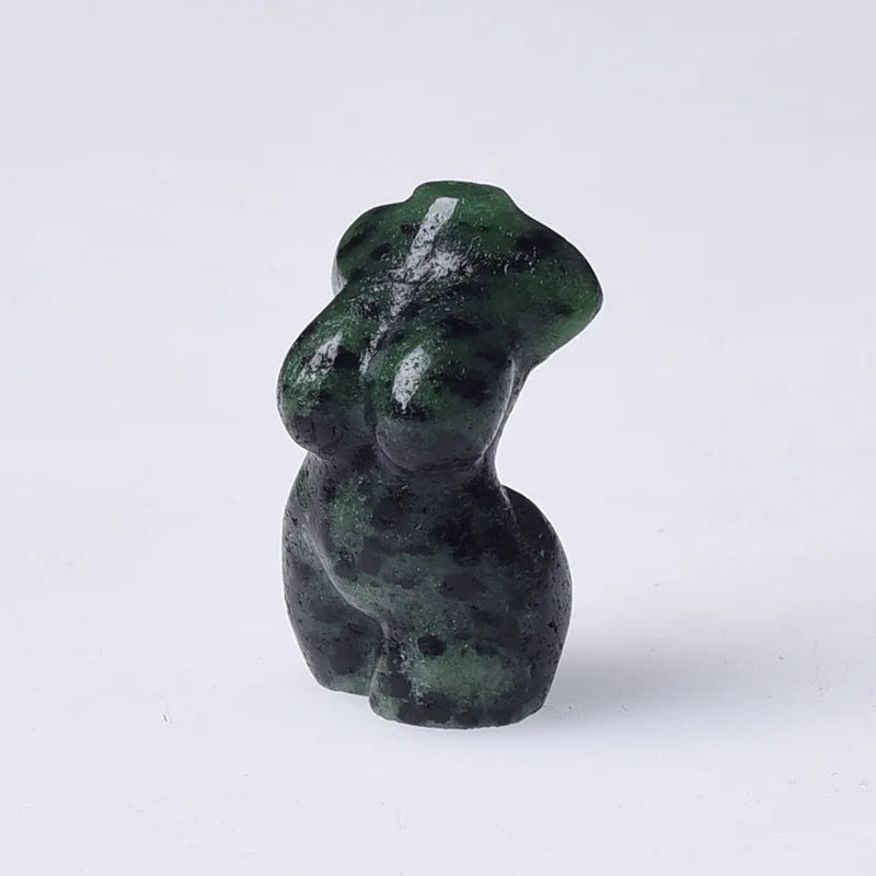 DIY Wholesale Natural Epidote body crystal goddess carving for decoration and gifts