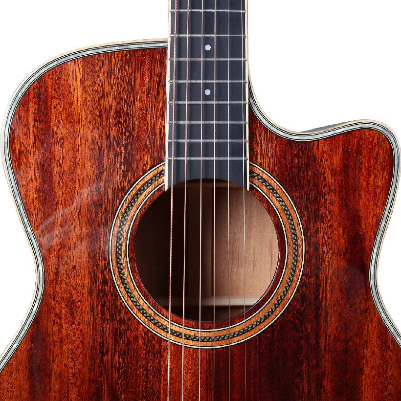 Wholesale 41-Inch Full Veneer Mahogany Folk Wooden Guitar Bright Brown Unlabeled Classical Guitar Bright Brown Unlabeled Guitar MegaBDM