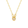 Designer Rabbit Pendant Necklace Zircon Fish Mouth Chain Girl Necklace