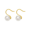 Retro Fashion Imitation Pearl Titanium Steel Earrings 18K Gold Plated Hot Sale Jewelry for Winter Holiday Festival Daily Wear