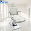 Moden All White Pu Leather 3 4 Motors Electric Eyelash Beauty Massage Bed Comfortable and Soft Facial Bed for Beauty Salon