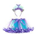 Pafu Mermaid Party Supplies Mermaid Birthday Decoration for Girls Party Dress Up Mermaid Headband Layered Tutu Skirt