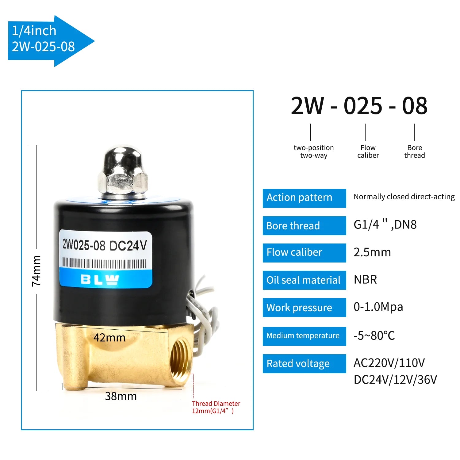 Professional Factory's 2W025-08 24VDC Water Flow Switch 1/4inch Hydraulic Brass Valve for Garden Customizable OEM Support