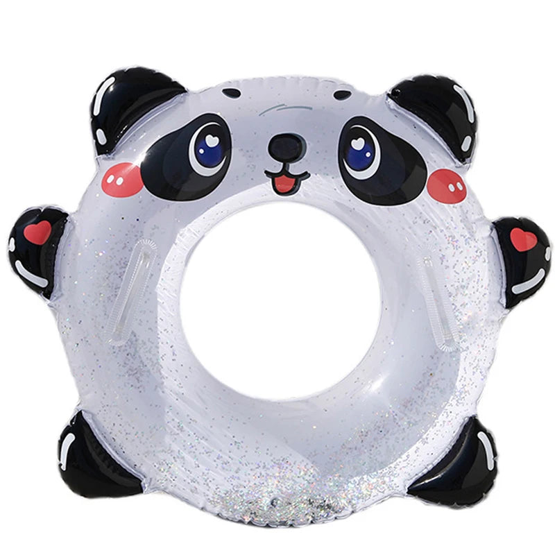 New Design Panda Swim Tube with Sequins Inside Kids Panda Swim Ring with Glitters Inside