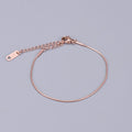 Stainless Steel Round Snake Anklets 18K Gold Plated Smooth Snake Link Chain Anklet for Women