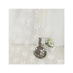 Hot Selling Customizable Polyester White Overall Premium Flower Embroidery Lace Mesh for Wedding Dress MF43