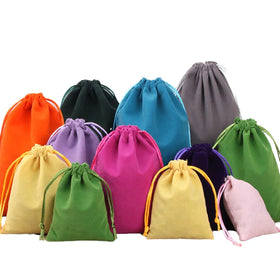 Custom Personalized Velvet Dust Packaging Pouch Small Eco Friendly Drawstring Jewelry Bag With Logo