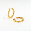 Fenny Waterproof&Tarnish Free Versatile Trend Bead Pave Hoop EarringsFor Women Wholesale Stainless Steel Ladies Jewelry