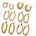 Simple Stainless Steel Chunky Hoop Earrings for Women Mens Fashion Jewelry Small Hoop Earrings 18k Gold Plated