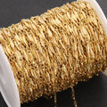 Wholesale Stainless Steel 18k Gold Plated Dapped Bar Chain for Jewelry Bracelet Necklace Making  Accessories