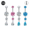 Gaby New ASTM F136 Titanium Long Dangle Belly Ring Smooth Surface Belly Rings Wholesale Navel Piercing Body Jewelry