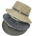Unisex Washed Cotton Boonie Hat Summer Outdoor Packable Fishing Bucket Hat Beach Sun Hat With String for Women Men