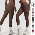 Custom Logo Wholesale Double Brushed High Waist Super Elastic Yoga Leggings Gym Training Athletic Leggings