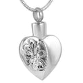 Rose Flower Ashes Urn Stainless Steel Silver Plated Religious Rose Cremation Pendant Memorial Heart Holder Keepsake Jewelry