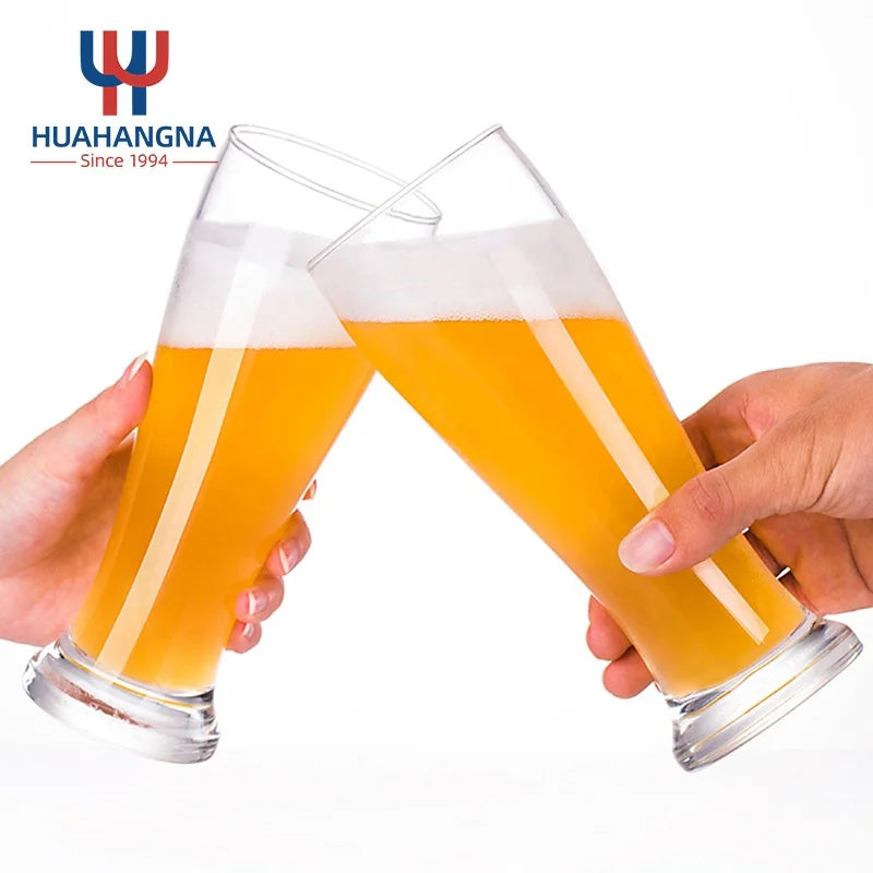 HUAHANGNA Custom Logo 15.56oz Transparent Beer Pilsner Glass 460ml Clear Juice Water Glass Mug
