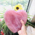 Wholesale Natural Large Size Hand Carved Rose Quartz Heart Shaped  Pink Crystal Heart for  Healing