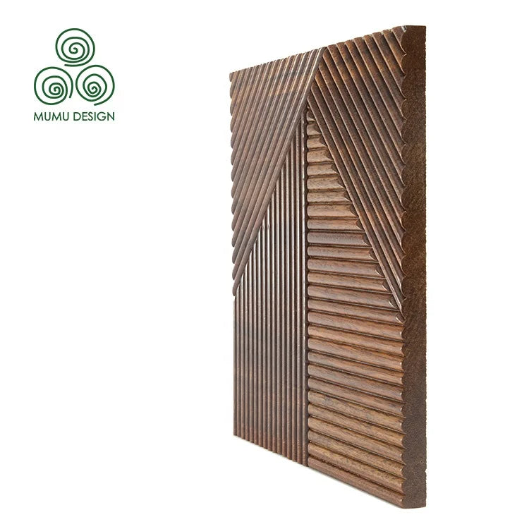 MUMU Feature Decorative Luxurious Texture Interior Home Decoration 3D Slat Wood Wall Panel for Hotel