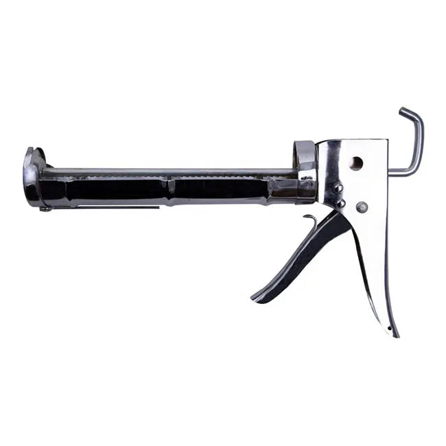 Manual 1/10 Gallon Aluminum Cartridge 10:1 Thrust Ratio Drip-Free Smooth Cradle Caulking Gun with Gator Trigger Comfort Grip