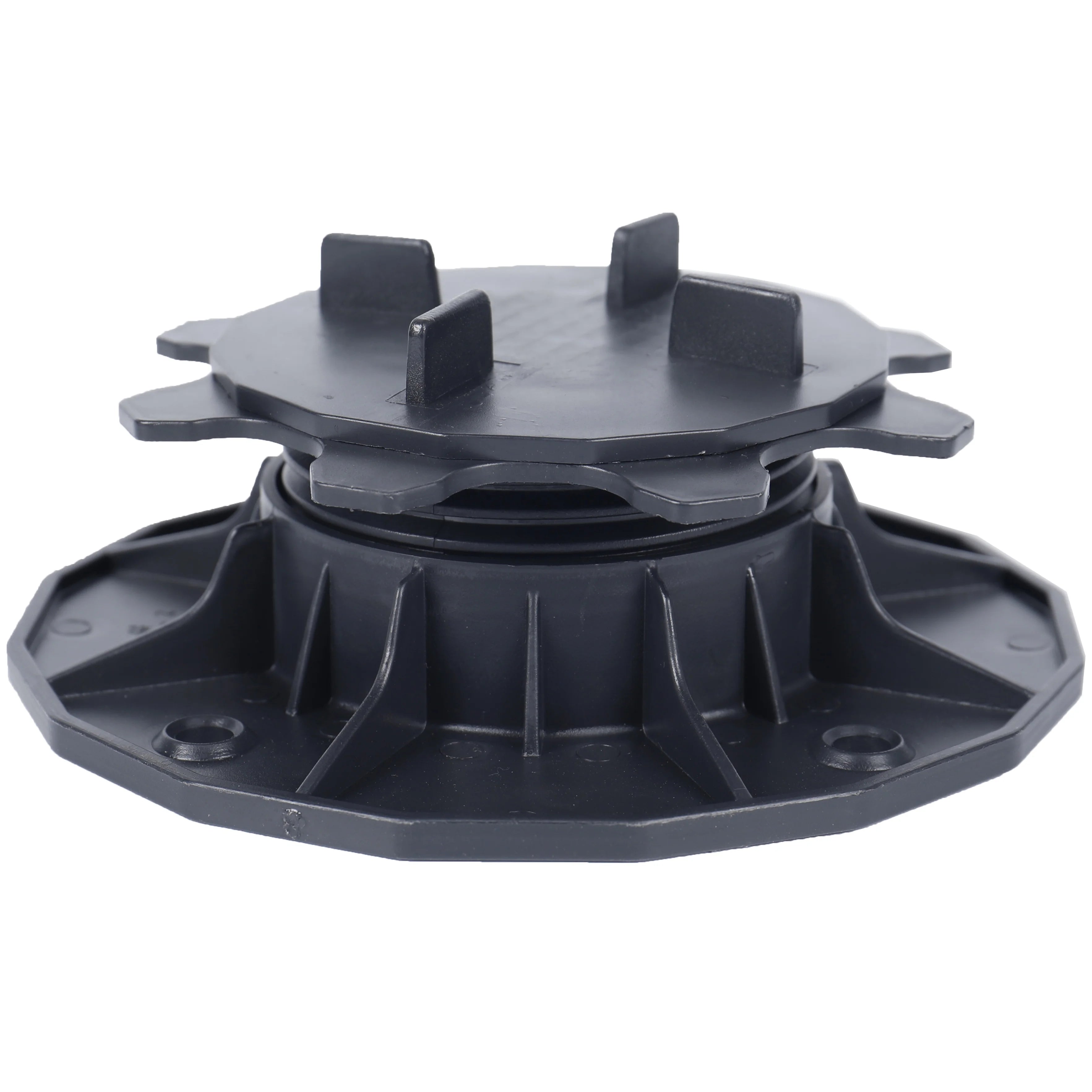Paving Paver System Tile Support Polypropylene Black Adjustable Pedestal with 2000 KG/m2 Load Capacity XF-T202C