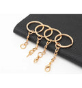 25mm 30mm Gold Iron Flat Key Chain Ring With Chain Jump Ring Lobster Claw Clasp Screw Eye for DIY Crafts