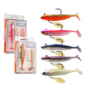 9.5cm 20g 2pcs/box Soft Fishing Lead Head Lures Set Luminous Baits With Glitter Paddle Tail Swimbait Sea Bass Black Minnow Lure