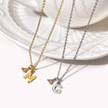 FOXI S925 Initial Pendant Chain 925 Sterling Silver 26 Letters Pendant Necklace for Women