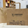 Flat Bottom Kraft Paper Bag for Takeout and Delivery Brown Kraft Food and Coffee Packaging for Craft Use