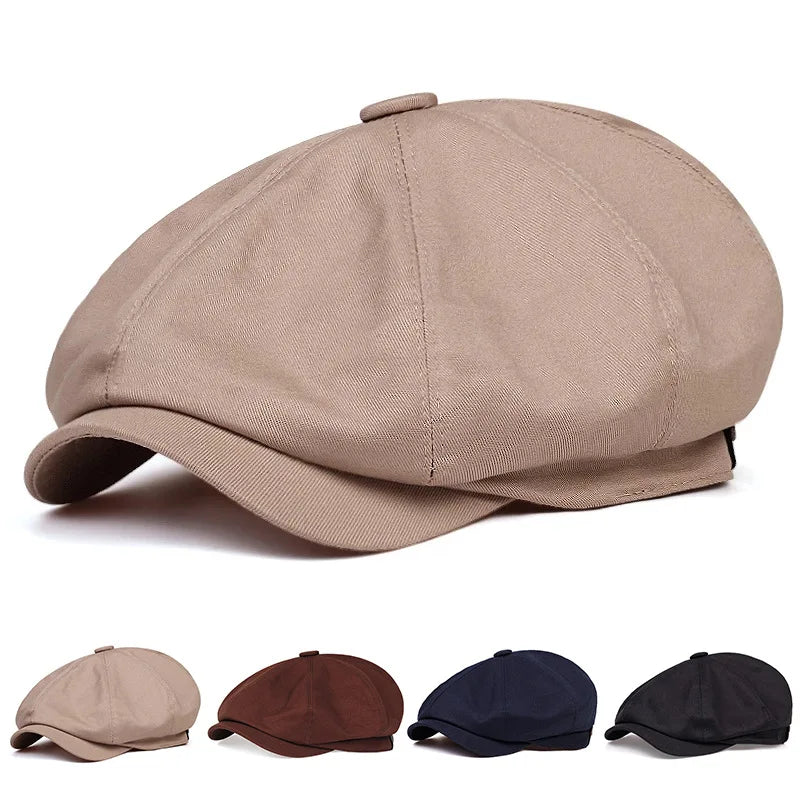 Ready to Ship Men's 8-Panel Newsboy Hat Plain Ivy Driver Cabbie Cap French Beret Style Versatile Style