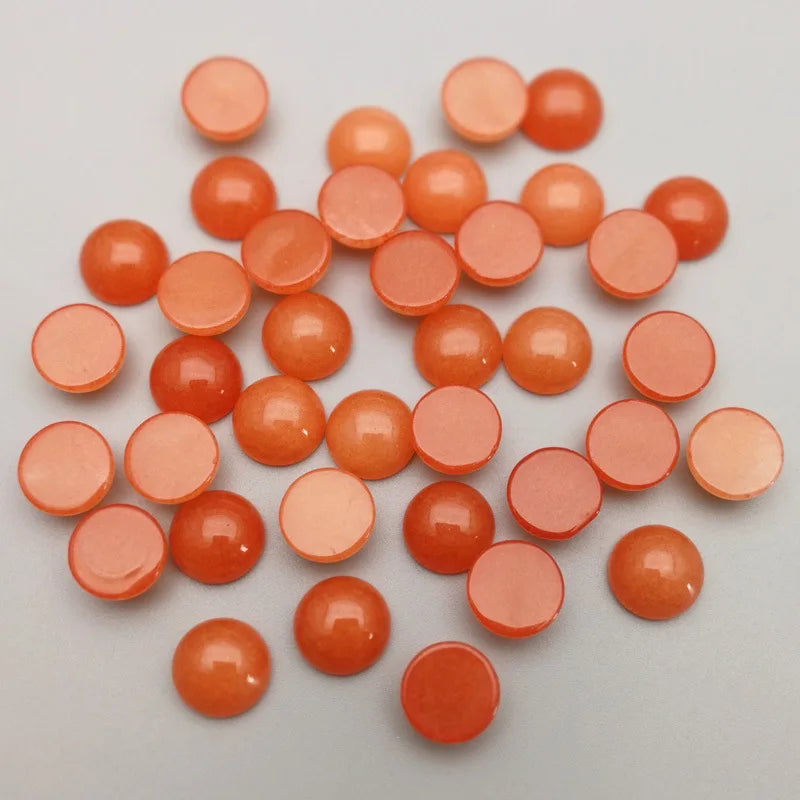 Huiying Wholesale Loose Gemstone Orange Color 4mm Cabochons Natural Multipurpose Crystal Pendant Crafts