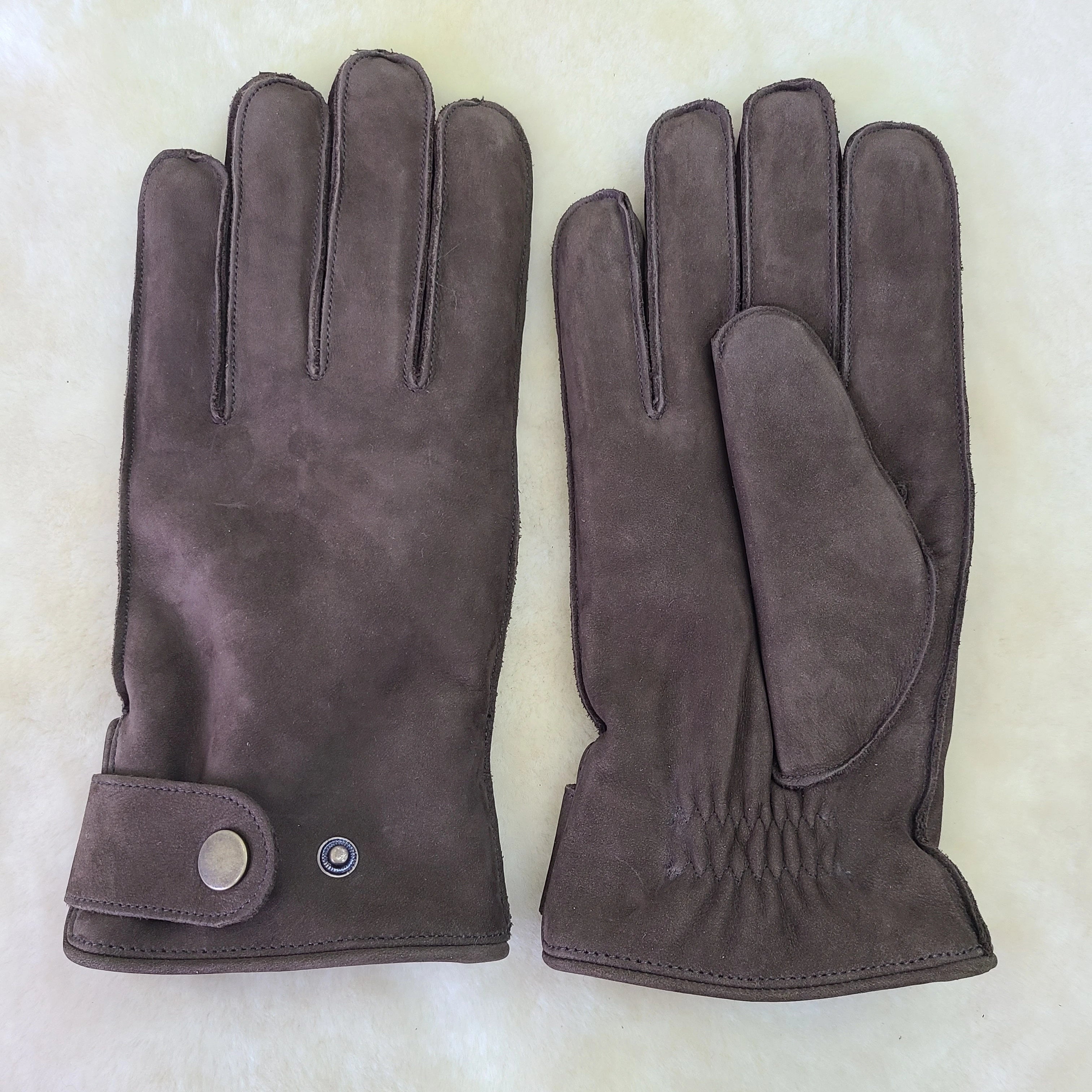 Sample Support Nubuck Leather Gloves for Men Luxury Nubuck Suede Leather With Adjust Belt