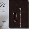 925 Sterling Silver Simple Snowflake Long Tassel Earrings 14k Gold Plating Pave Crystal Exquisite Temperament Earrings