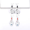 Wholesale Fashion Personality Teen Street Earrings Middle Finger Nail Polish Moon Eye Harajuku Acrylic Earrings for Women