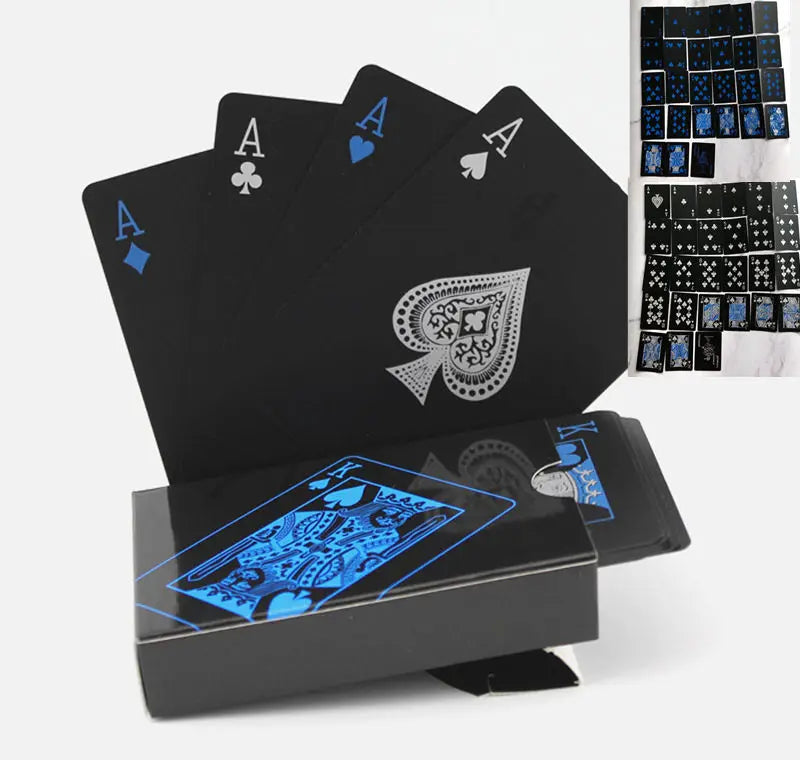 Black Waterproof Plastic Playing Cards for Magic and Party Games
