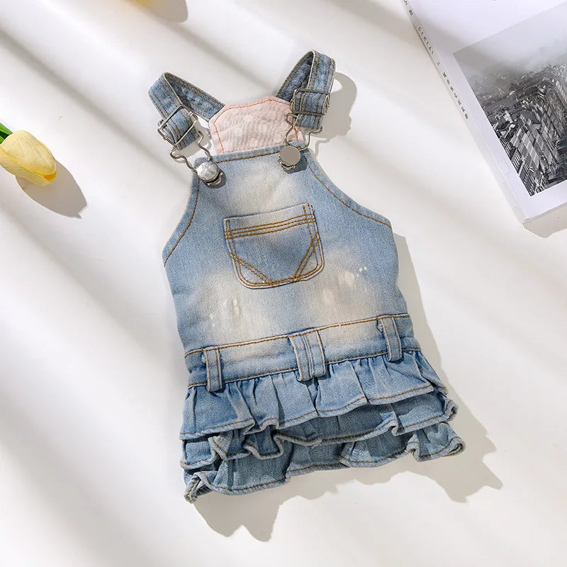 Luxurious Classic Denim Jacket for Dogs and Puppies Pet Apparel Fashion Outfits Cat Puppy Clothes Jean Jacket Dress Vest